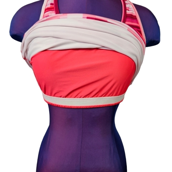 Champion Athletic Racerback Workout Tank Top Pink & White Size Large Women's - Picture 6 of 9